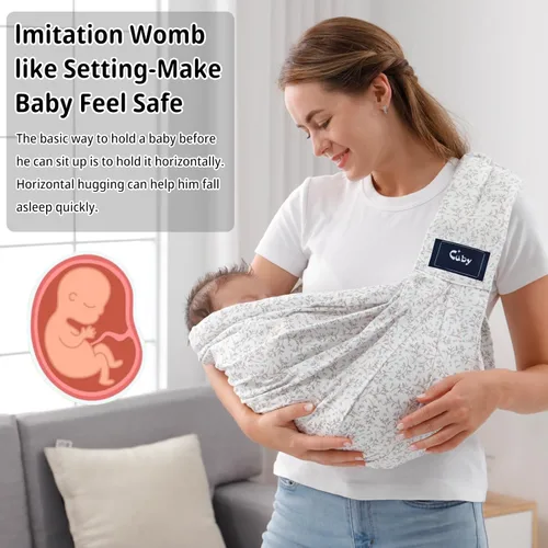 Vista 4 de CUBY Transportador de malla para bebé, transpirable, ligero, con bolsa de almacenamiento de correa ajustable, fácil de llevar, para bebés recién