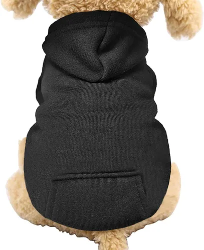 Vista 29 de Jecikelon Sudadera con capucha para perro de invierno con bolsillos, ropa cálida para perros pequeños, abrigo de Chihuahua, ropa de cachorro y gato