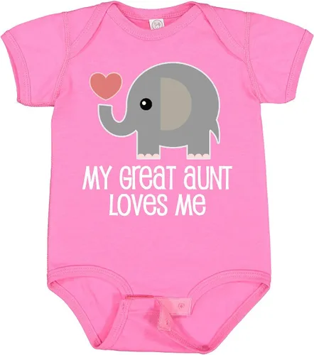 Vista 26 de inktastic Body para bebé Great Aunt Loves Me Elefante 0040 Negro