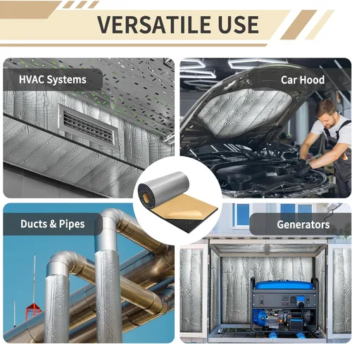 Vista 5 de TroyStudio Espuma de celda cerrada a prueba de sonido, autoadhesiva de 13" x 39" escudo térmico lámina de espuma de goma acústica - rollo