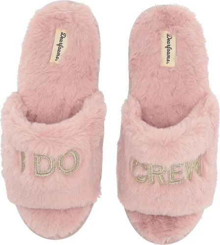 Vista 7 de Dearfoams Women's Giftable I Do & I Do Crew Bride Slippers for Weddings and Bachelorette Party