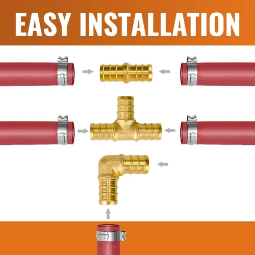 Vista 4 de Accesorios Pex de 1/2 Pulgada, 36 PIEZAS SUNGATOR Juego de Accesorios Pex de 1/2 Pulgada, 12 de Cada Codo PEX Té Acoplamiento, Accesorios Pex