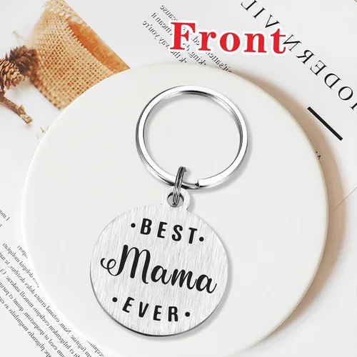 Vista 4 de SOUSYOKYO Regalo de mamá oso, llavero de Best Mama Ever, regalo de cumpleaños personalizado para mujer, mama