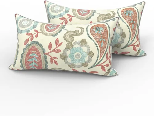 Vista 170 de LVTXIII - Juego de fundas para cojines de sofá o sillón de exteriores, para lumbar, no se decoloran, 2 unidades de 12" x 20", con relleno, estampado