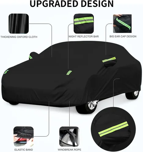 Vista 7 de Funda a medida para automóvil Porsche, 7 capas de cubierta impermeable para todo tipo de clima, para exteriores, cubierta completa contra la lluvia