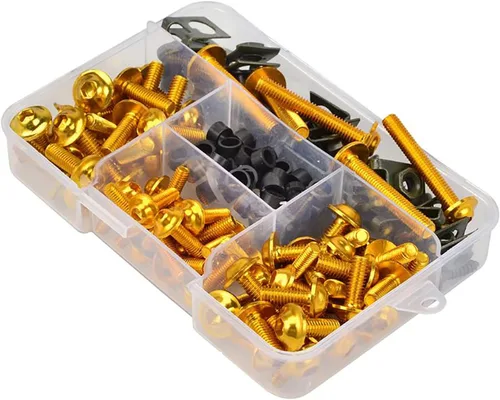 Kit de pernos de carenado de motocicleta, 177 piezas, tornillos de carrocería, repuesto de tuerca, aleación CNC, M6, M5, perno de motocicleta, Dorado