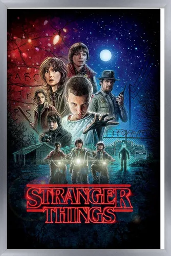 Vista 20 de Trends International Netflix Stranger Things - Póster de pared de una hoja, 14.725 x 22.375 pulgadas, versión enmarcada de madera de granero Versión