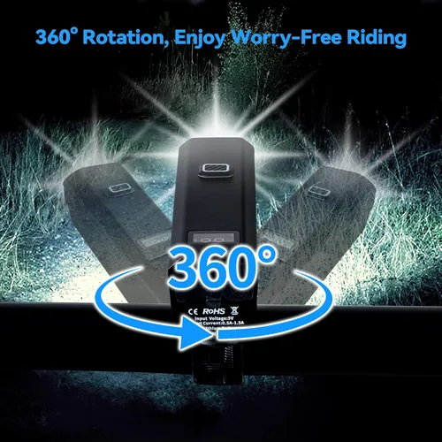 Vista 5 de 2 paquetes de juego de luces para bicicleta, súper brillantes, enfoque ajustable, luz delantera frontal y luz trasera LED para bicicleta de montaña