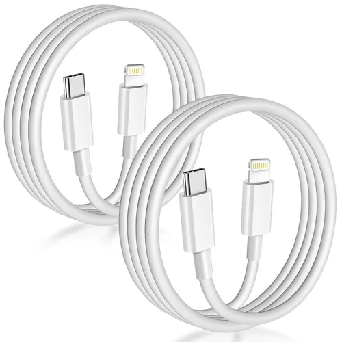 Cable USB C a Lightning [Certificado Apple MFi] Paquete de 2 de 6 pies Cable de Cargador Rápido para iPhone Power Delivery Tipo C Cable de Carga