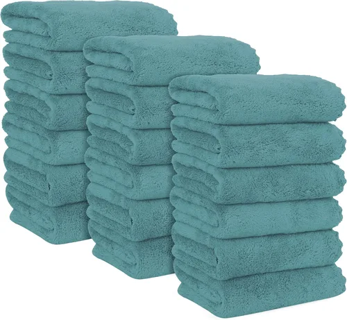 Vista 37 de MOONQUEEN Paquete de 6 toallas de mano de alta calidad, secado rápido, toallas de microfibra de terciopelo coral altamente absorbentes, multiusos