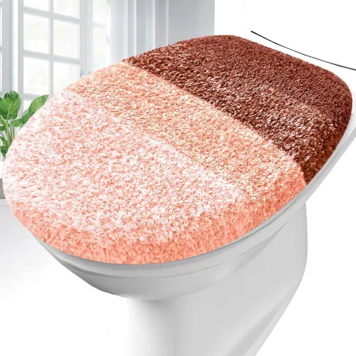 Vista 19 de OLANLY Funda para tapa de inodoro de baño de microfibra suave, cubiertas lavables a máquina, 17.5x15 pulgadas, con respaldo de goma que se mantiene