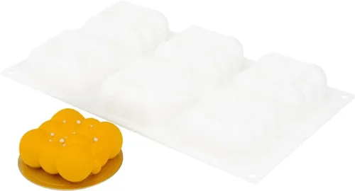 Vista 32 de Restaurantware -Molde de bola de 8 cavidades de pastelería, 1 molde de chocolate listo para horno - Molde de silicona blanca flexible, congelable