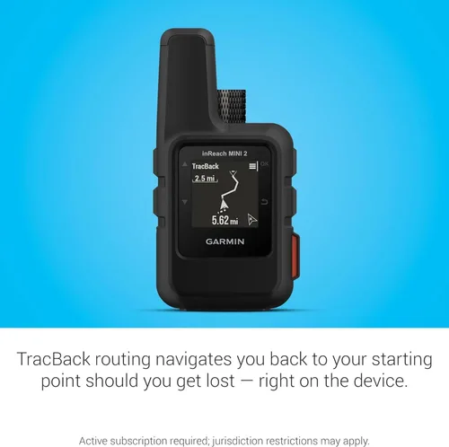 Vista 3 de Garmin inReach Mini 2, comunicador satelital ligero y compacto, para senderismo, portátil, color negro
