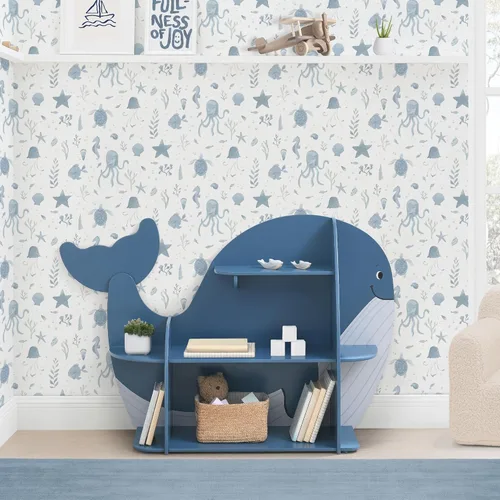Vista 2 de Delta Children - Estantería Whale, certificación Greenguard Gold, color azul