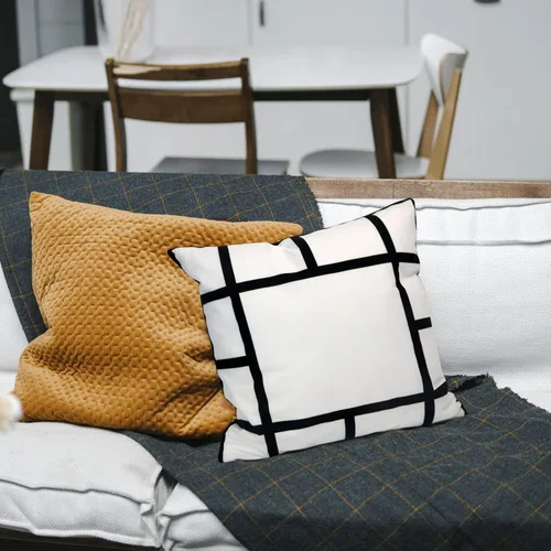 Vista 7 de 4 piezas de fundas de almohada de celosía en blanco para sublimación, fundas de cojín, fundas de almohada de 13 paneles para impresión