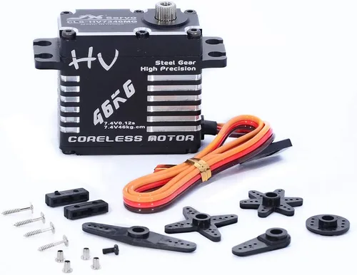 JX Servo CLS-HV7346MG 101.4 lbs Engranaje de acero de alta precisión sin núcleo completo CNC Motor servo digital para RC Car Robot Arm Helicopter