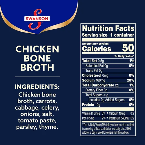 Vista 2 de Caldo de hueso de pollo para beber Swanson S, 10.75 oz Taza apta para microondas (Paquete de 8)