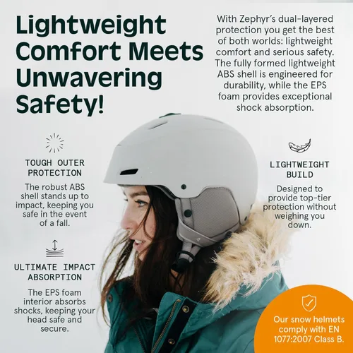Vista 3 de Retrospec Zephyr - Casco de esquí – Casco de snowboard para adultos y jóvenes con ajuste ajustable, 9 rejillas de ventilación transpirables