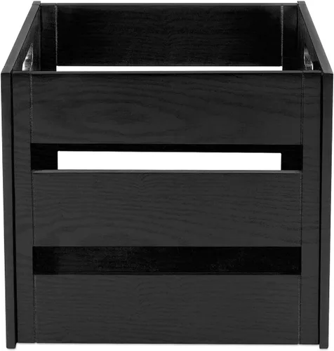 Vista 4 de Victrola Caja de discos de madera – Soporte de vinilo de mesa para álbum, montaje sin herramientas, capacidad para más de 50 discos, construcción