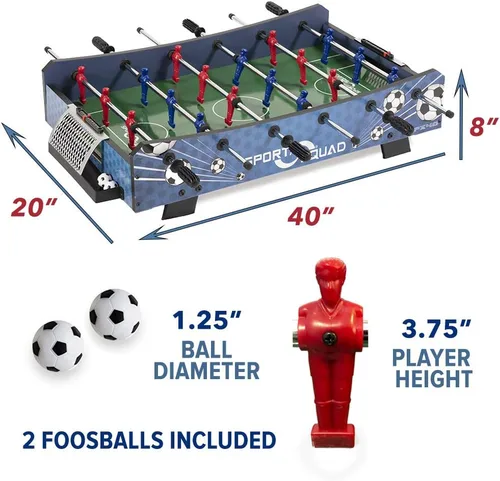 Vista 7 de Sport Squad Foosball Table - Soccer Table - Wood Foosball Table for Kids & Adults - Bar Game Table, Game Room for Home - Easy Assembly, Built Tough