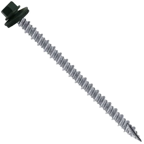 Vista 11 de Tornillos para techos de metal #10: (250) Tornillos x 3 "ABC GRIS Tornillo de techo de chapa de metal para techo. Tornillos de metal