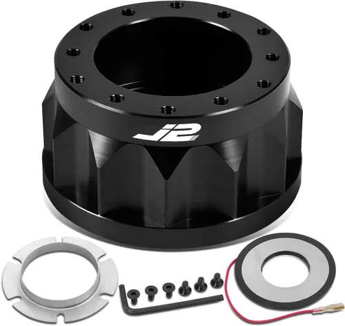 Vista 21 de J2 Engineering J2-HUB-OH90-BK - Adaptador de buje de volante de aluminio de 2 pulgadas, 6 pernos, color negro, compatible con 88-91 Civic CRX