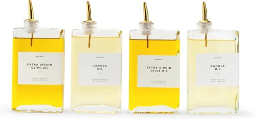 Vista 10 de Molimoli Dispensador de Aceite de Oliva para Cocina, Vertedor Automático, Dispensador de Botella de Vidrio Delgada para Cocina, Aceitera de Aceite