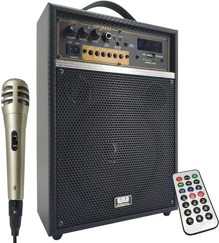 EMB Amplificador de guitarra de 300 vatios con altavoz PA portátil inalámbrico Sistema de sonido de subwoofer de 6.5 pulgadas con Bluetooth, USB,