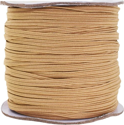 Vista 75 de Mandala Crafts Rollo de bandas elásticas beige de 0.472 in y 20 yardas para costura, 1/2 cordón elástico plano, correas elásticas trenzadas de 1 2