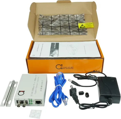 Vista 9 de Convertidor de medios de fibra ST Gigabit Multimodo - Módulo de fibra ST integrado 1,804.5 ft (0,34 millas) 850 nm - a UTP Cat5e 10/100/1000 RJ-45