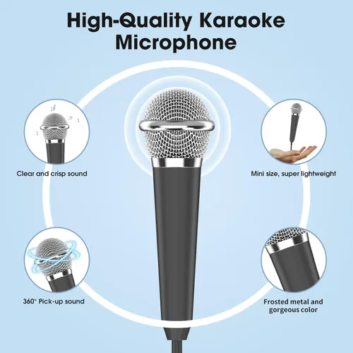 Vista 4 de Mini micrófono para iPhone iPad pequeño ASMR micrófono diminuto para grabación de voz, video, canto, vlogging, podcasting YouTube (1 unidad, negro)