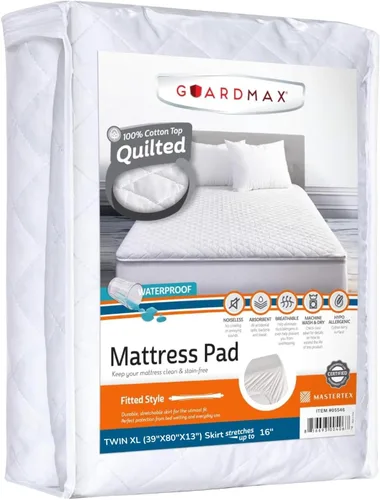 Vista 17 de Guardmax Protector de colchón acolchado impermeable Funda hipoalergénica Transpirable Barrera sin ruido Individual (39 x 75 x 13)