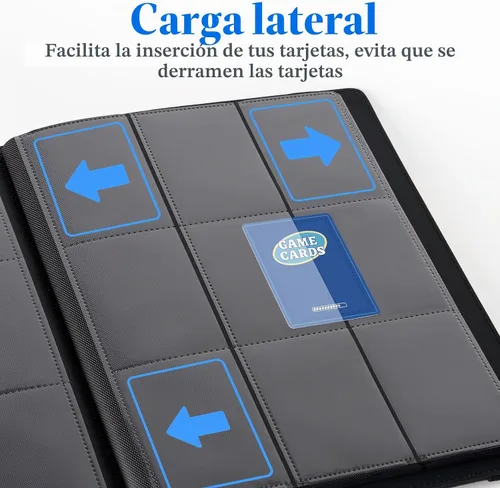 Vista 5 de Carpeta de tarjetas premium de 9 bolsillos para 360 tarjetas, carpeta de Negro