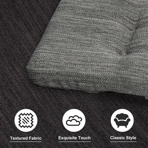 Vista 6 de baibu Juego de 2 cojines de espuma viscoelástica rectangulares, diseño de doble capa, cojín para taburete de bar con lazos, solo 2 almohadillas