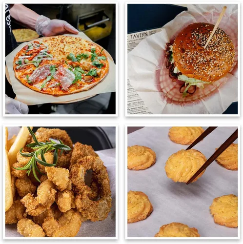 Vista 4 de 1000 hojas de papel pergamino, papel de hornear de pergamino sin blanquear precortado de 4 x 4 pulgadas para freidora de aire, horno, utensilios