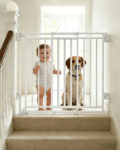 Vista 13 de Puerta de bebé para escaleras y puertas, se adapta a aberturas de 26 a 43 pulgadas de ancho (debe taladrar para instalar), extra alta de 29 pulgadas