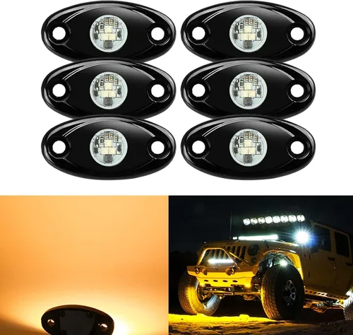 Vista 15 de 2 Cápsulas de Luces LED para Rocas, Ampper Luces LED de Neón Impermeables para Iluminación Inferior de Automóvil Camión ATV UTV SUV Todoterreno Azul