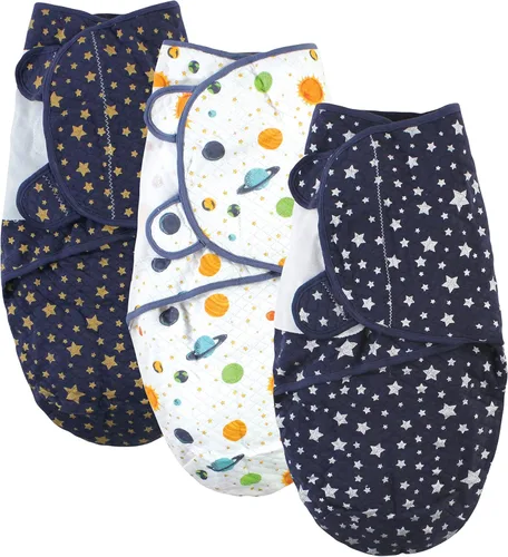 Vista 16 de Hudson Baby Envoltura de algodón acolchada unisex para bebé, 3 unidades, animales de granja para niños, 0-3 meses