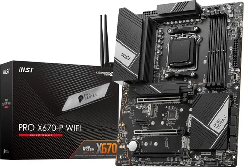 MSI PRO X670-P WiFi ProSeries Placa base (AMD AM5, DDR5, PCIe 4.0, SATA 6Gb/s, M.2, USB 3.2 Gen 2, Wi-Fi 6E, HDMI/DP, ATX)