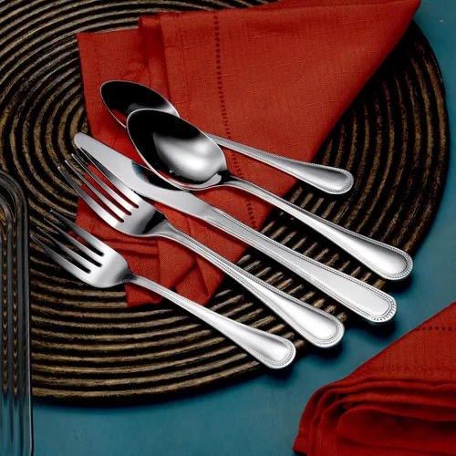 Vista 3 de Cucharillas de 24 piezas de cubiertos de servicio de alimentos con diseño Casalinda Tabletop Grand Terrace Hecho en México, dos docenas de cucharas