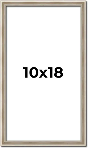 Poster Palooza Marco plateado de 10 x 18 pulgadas, moderno marco de madera maciza | Ancho de moldeo de 0.75 pulgadas | con plexiglás acrílico UV