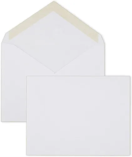 Mead - Sobres de invitación A2, 4-3/8" x 5-3/4", cierre engomado, sobres de correo de papel tejido blanco premium de 24 lb, 100 unidades (CO198)