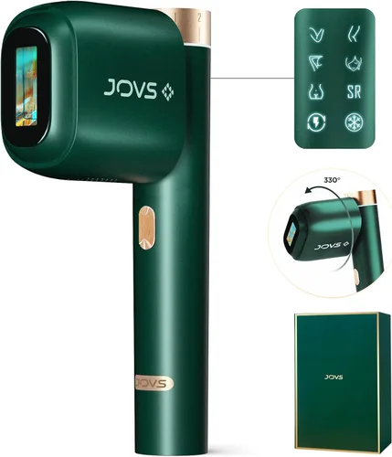 JOVS Depilación láser, [energía 24J] Depilación IPL para mujeres y hombres, tecnología de enfriamiento de hielo de zafiro sin dolor de 37 °F, 6