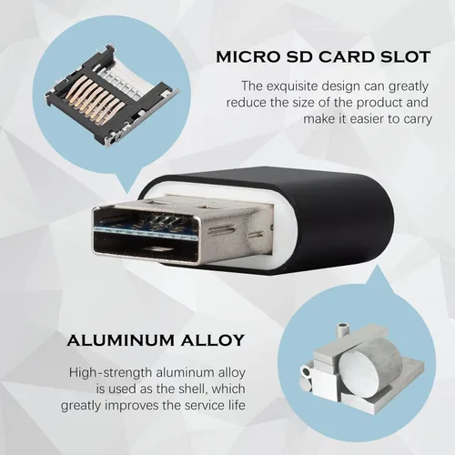 Vista 4 de [Paquete de 2] Lector de tarjetas micro SD para teléfono Android, adaptador de tarjeta micro SD a USB, lector de tarjetas mini USB C para cámara