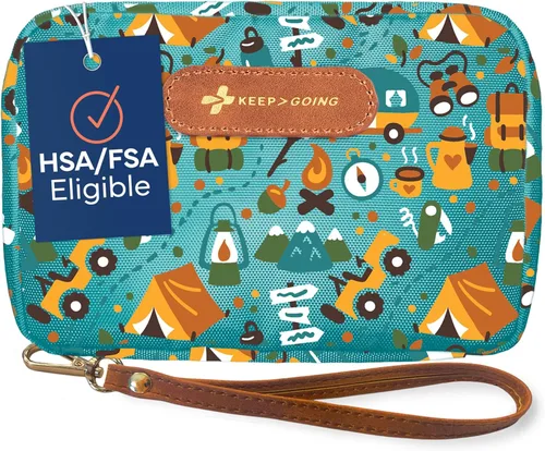 KEEP>GOING - Kit infantil de primeros auxilios, para viajes, 130 piezas, botiquín pequeño para automóvil, hogar, bolso, pañalera y mochila, apósitos