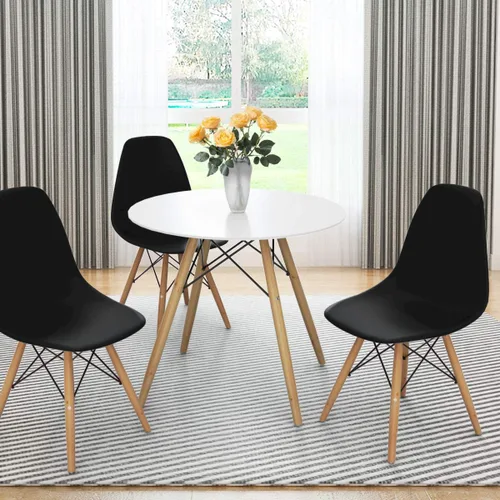Vista 26 de GOFLAME DSW - Sillas de comedor, sillas de plástico con patas de madera, sillas sin brazos de estilo moderno para sala de estar, cocina, dormitorio