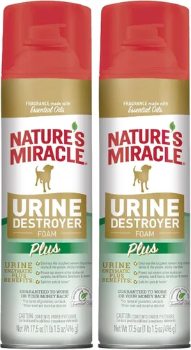 Vista 10 de Nature's Miracle Destructor de orina de perros Plus, fórmula enzimática para manchas severas de orina de perro, 17.5 onzas