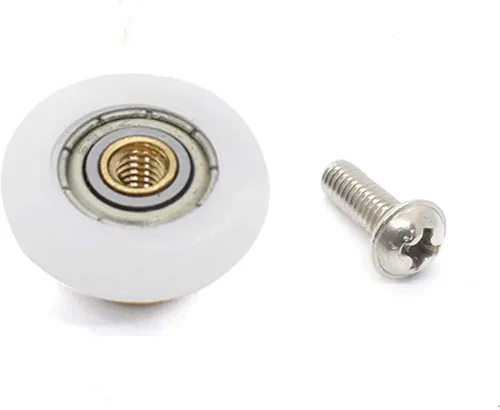 Vista 2 de 4 juegos de ruedas para puerta de ducha, piezas de repuesto para puerta corredera de vidrio de baño - 19 mm x 5 mm