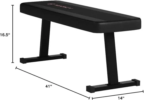Vista 6 de Marcy Banco de pesas plano para entrenamiento de pesas en el gimnasio en casa y ejercicios abdominales