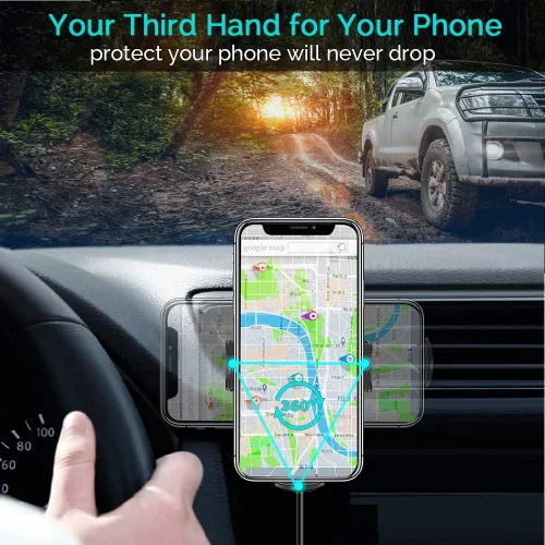 Vista 6 de Wireless Car Charger, Auto-Clamping Car Phone Holder Mount 10W Fast Charging Air Vent Car Charger Compatible with iPhone 16 15 14 13 12 11 Pro Max